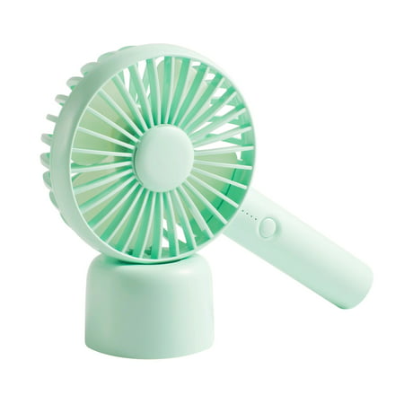 Portable Personal Small Table/Desk/Handheld Fan Rechargeable 3 Speeds Green